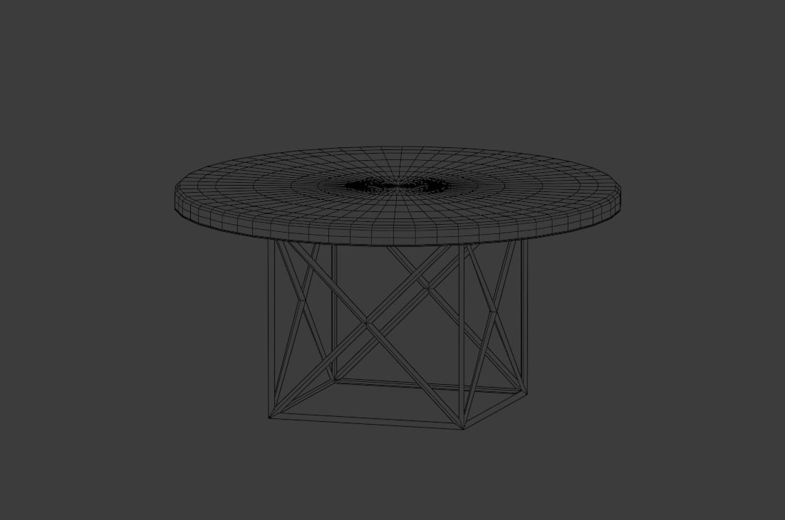 Glass table Low-poly 3D model_7