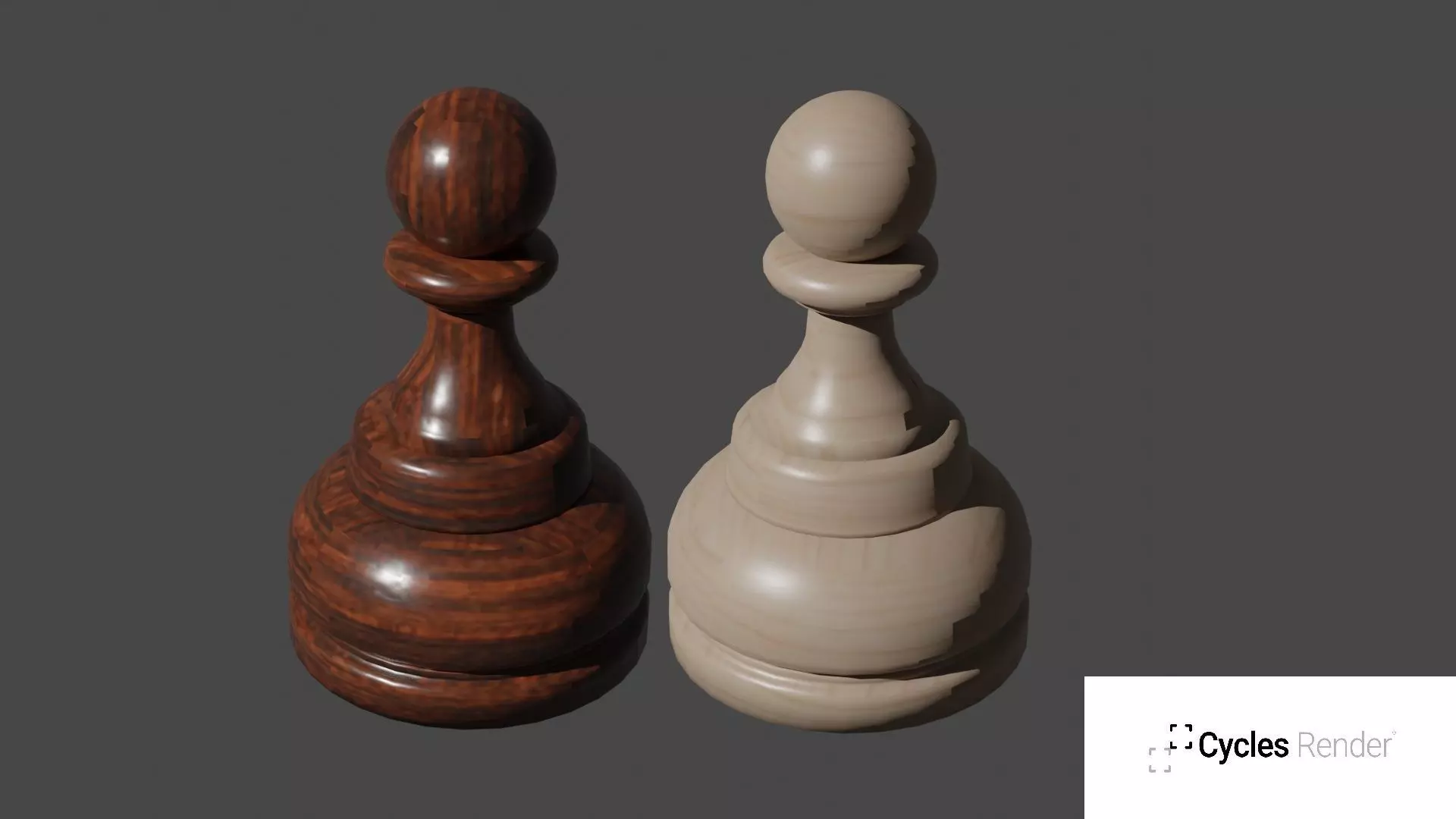 Wooden Pawn Chess Pieces 3D model_0