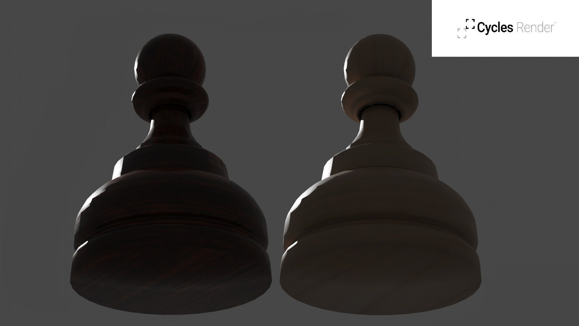 Wooden Pawn Chess Pieces 3D model_2
