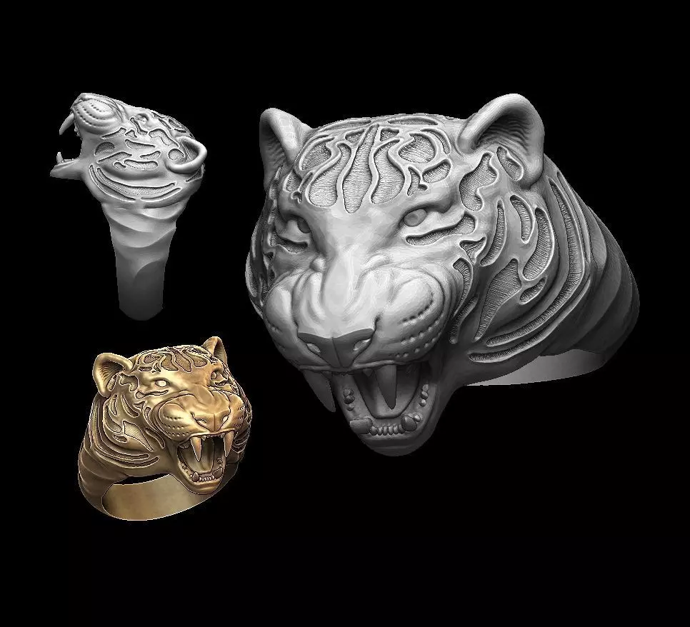 Tiger rings 3D print model_0