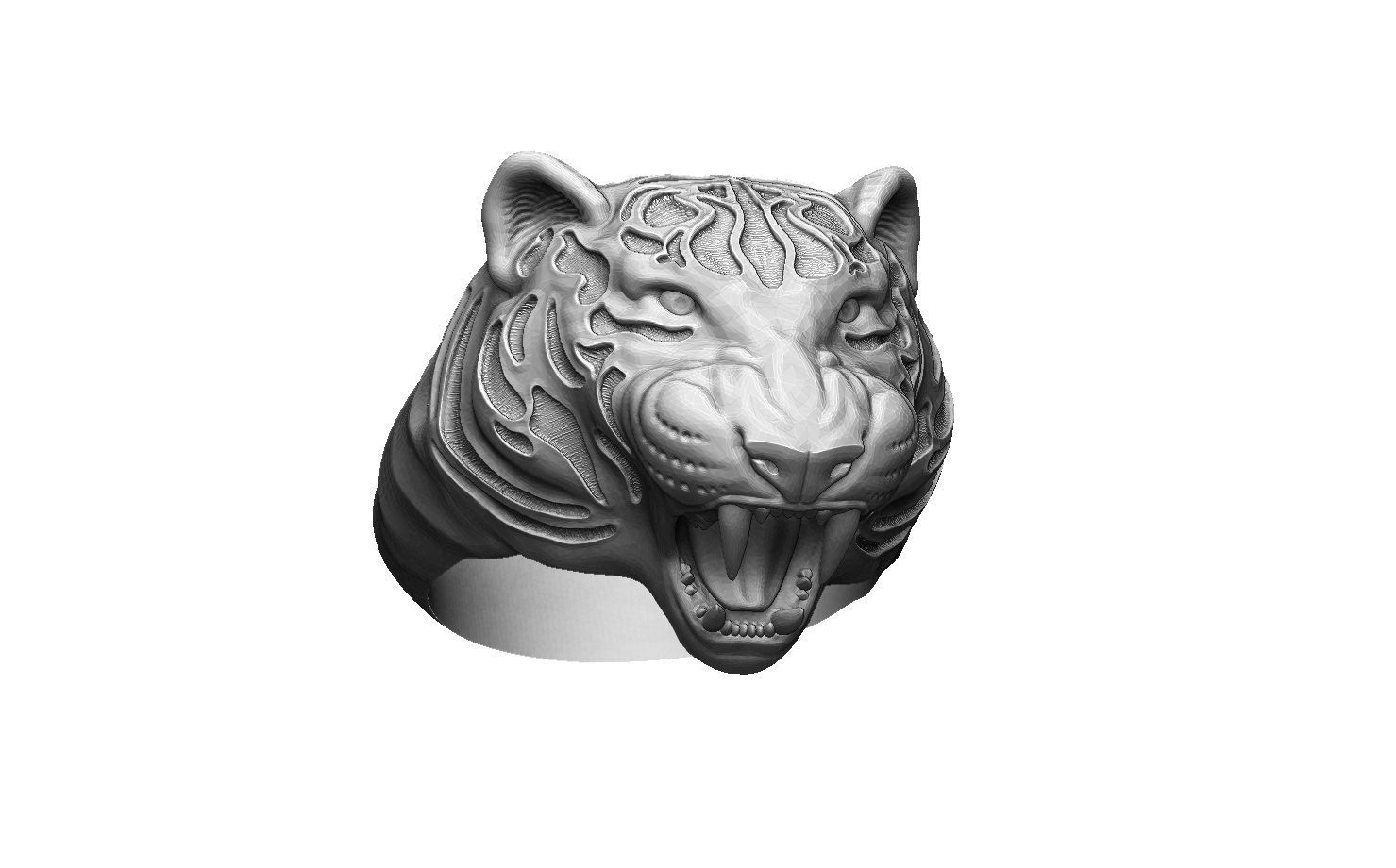 Tiger rings 3D print model_9