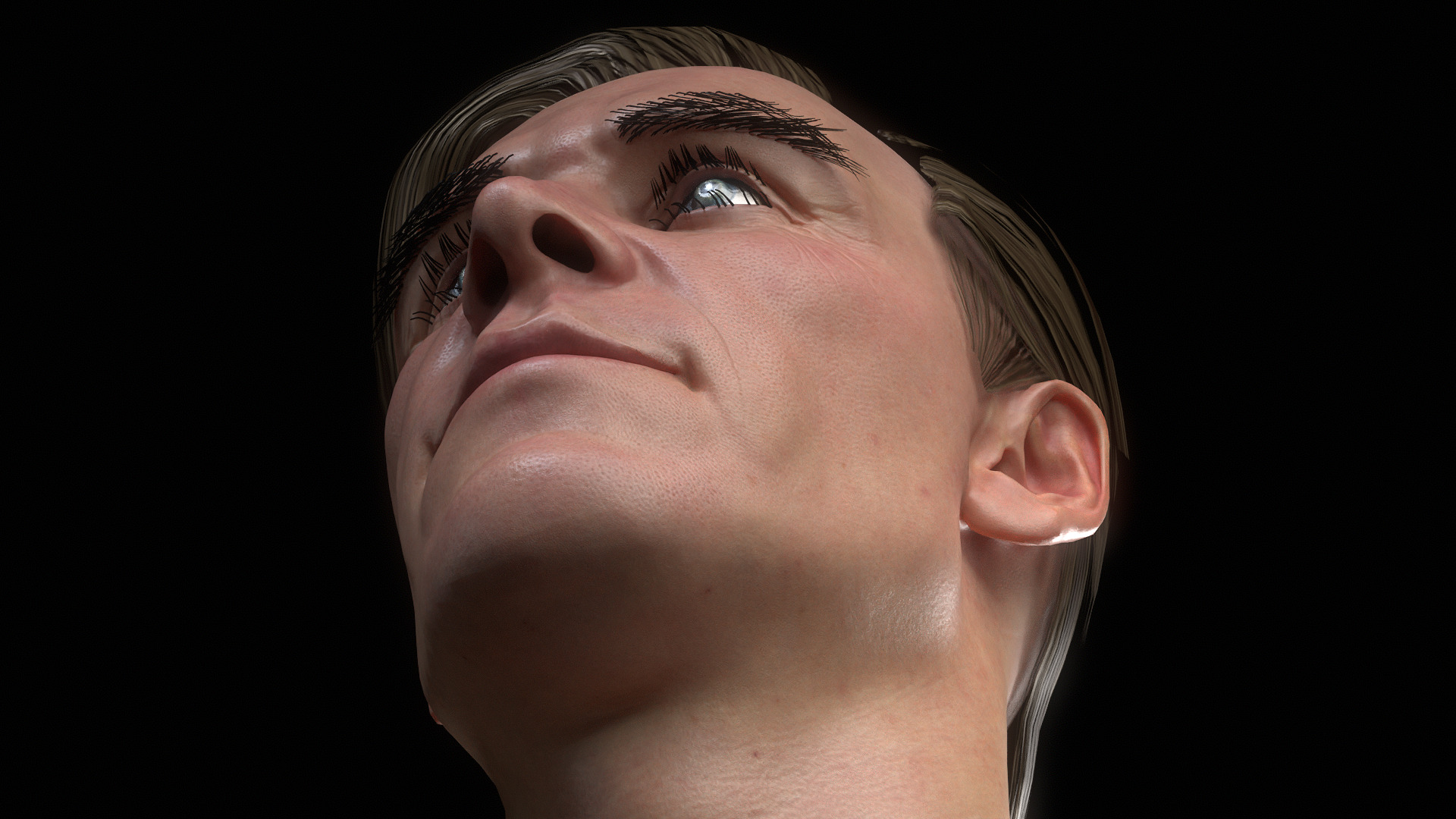 MIchael Fassbender Portrait Low-poly 3D model_7