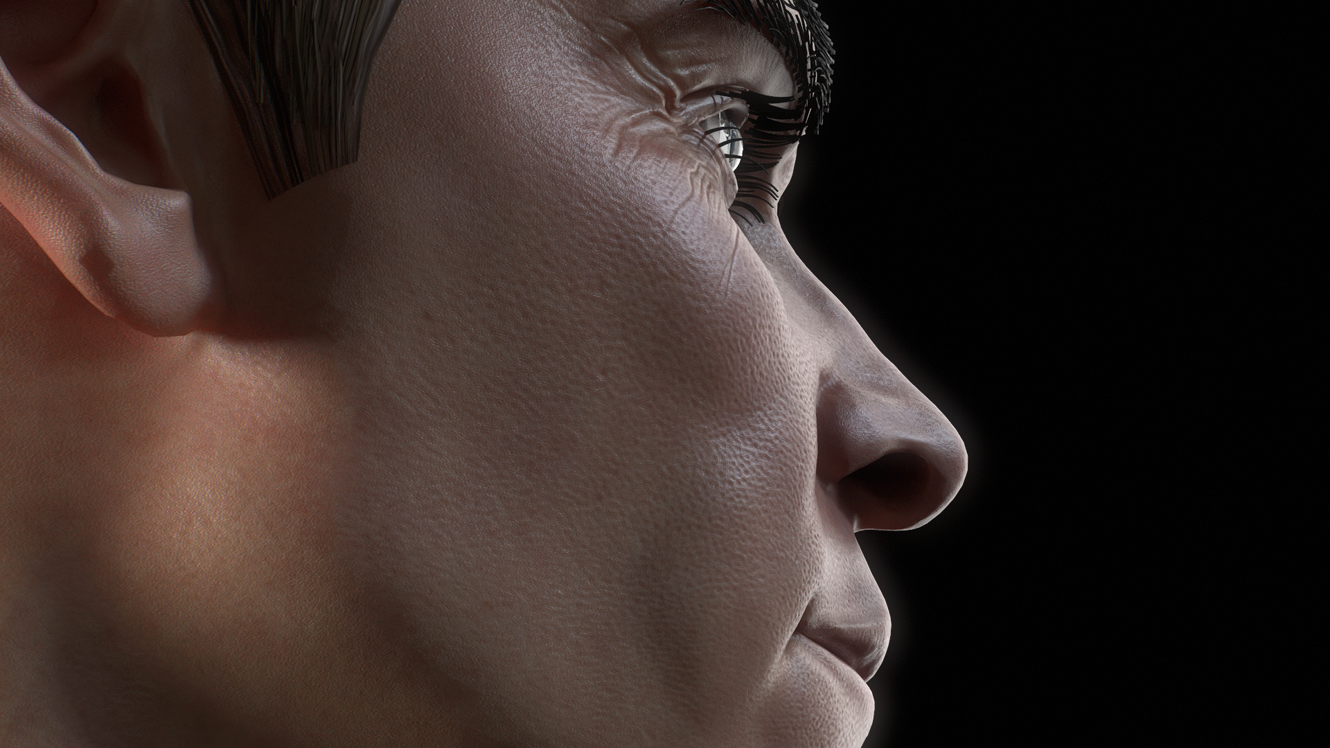 MIchael Fassbender Portrait Low-poly 3D model_8