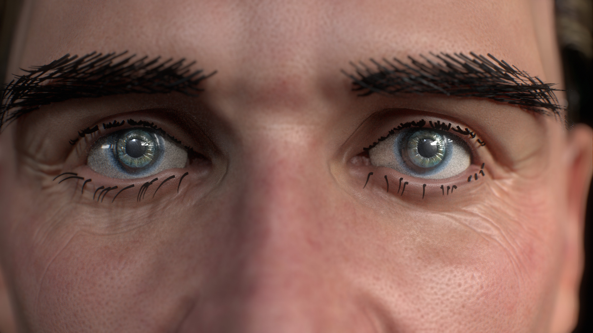 MIchael Fassbender Portrait Low-poly 3D model_3