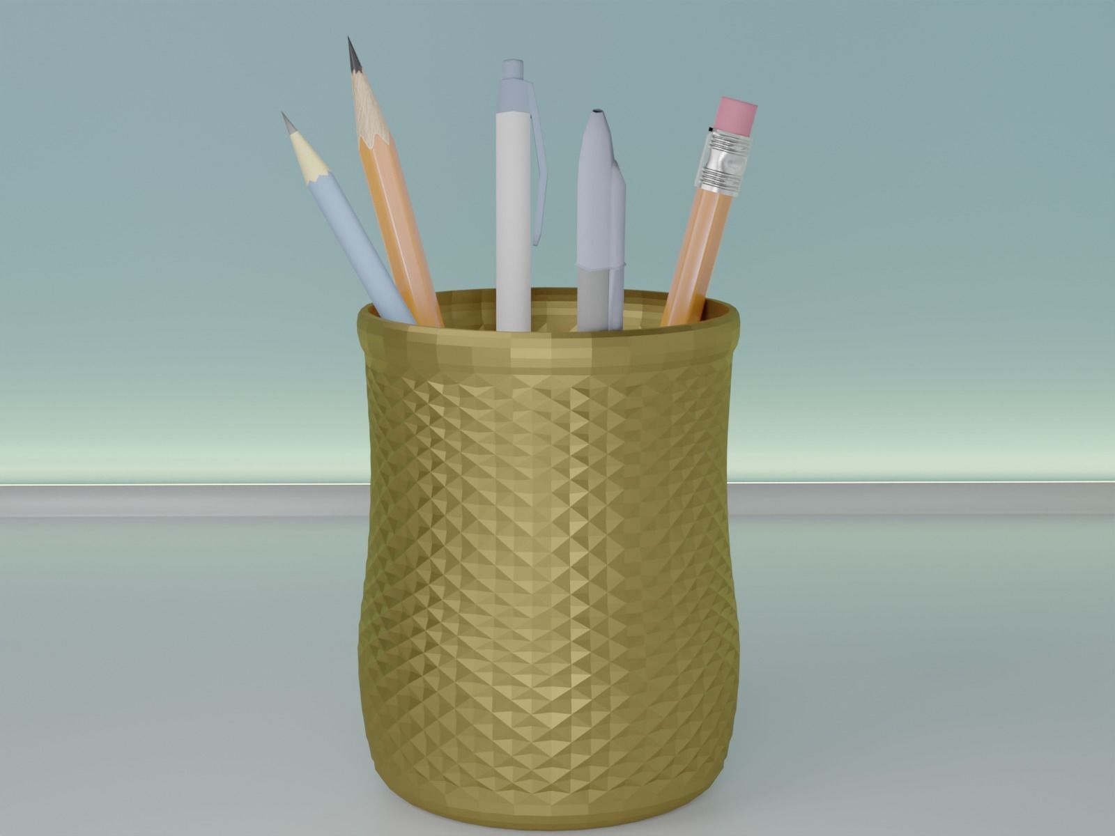 pencil holder or pot planter 32 a 3D print model_10