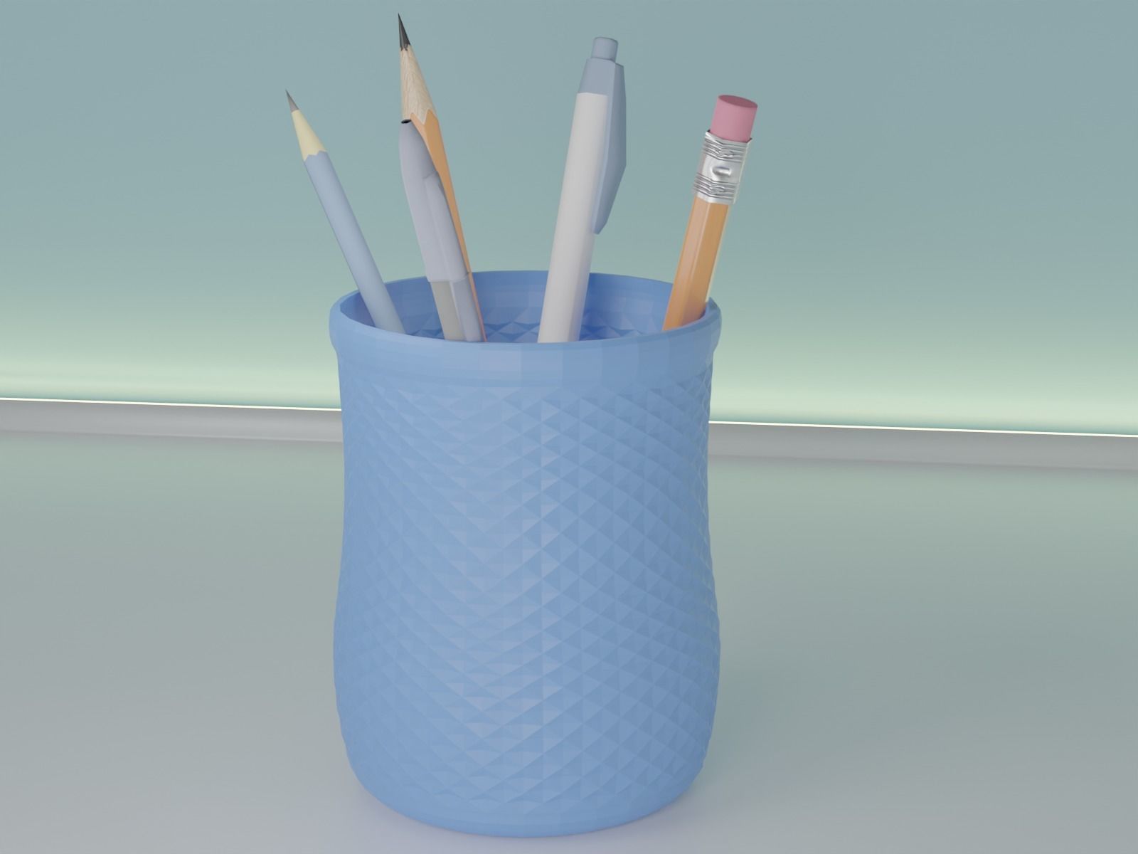 pencil holder or pot planter 32 a 3D print model_11