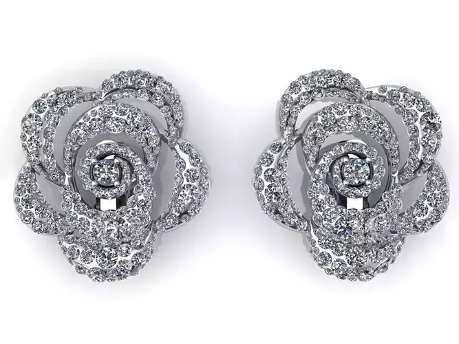 Camelia Earrings Diamonds Pave 