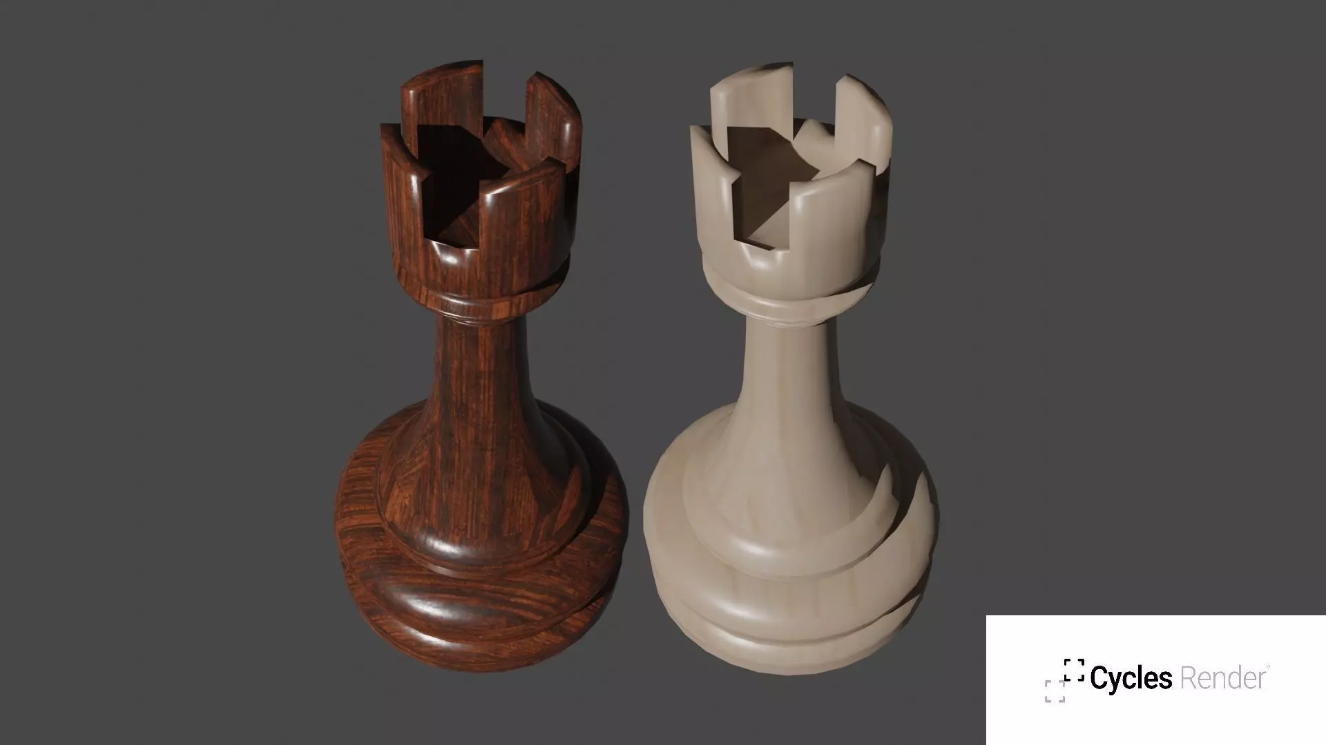 Wooden Rook Chess Pieces 3D model_0