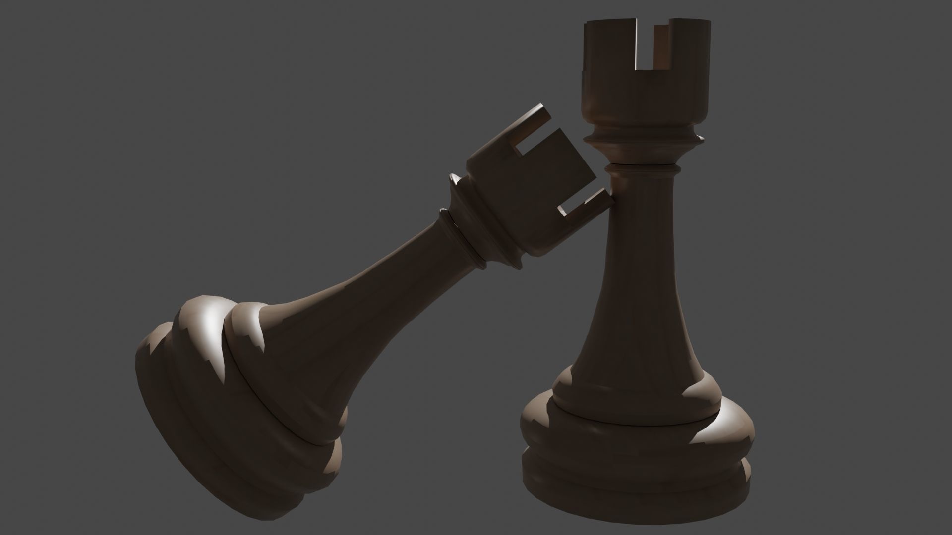 Wooden Rook Chess Pieces 3D model_7