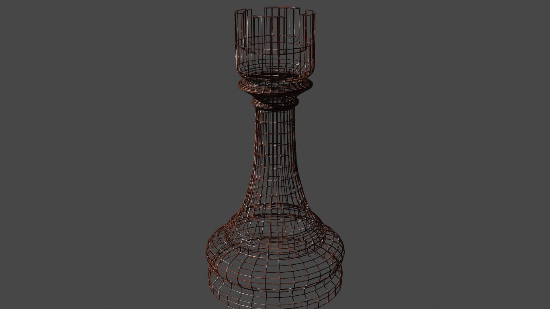 Wooden Rook Chess Pieces 3D model_3
