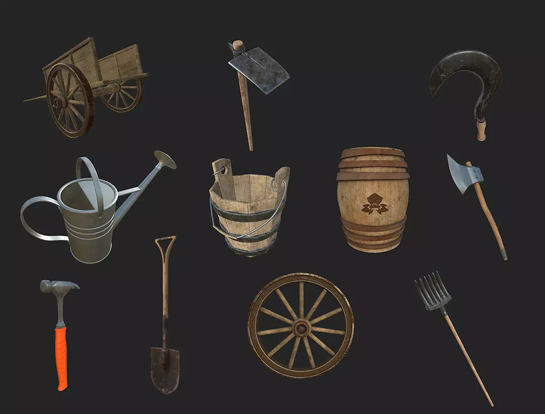Farmer Tools - 11 in 1 3D Model Collection_0