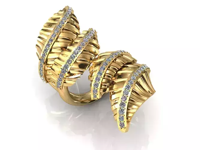 Big Leaves Diamonds Ring