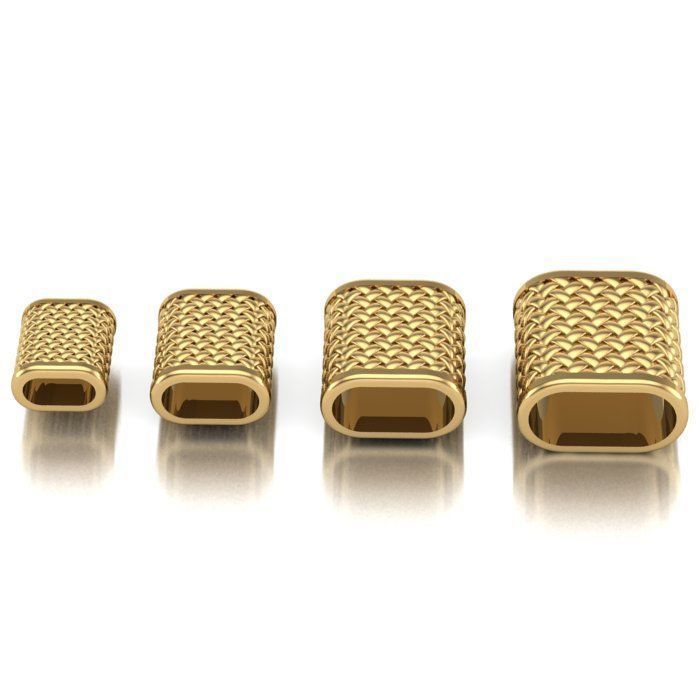 CHARMS three gold woven bracelets 3D print model_1
