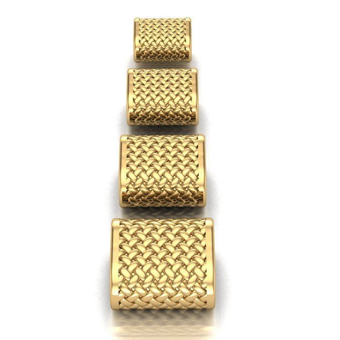 CHARMS three gold woven bracelets 3D print model_2