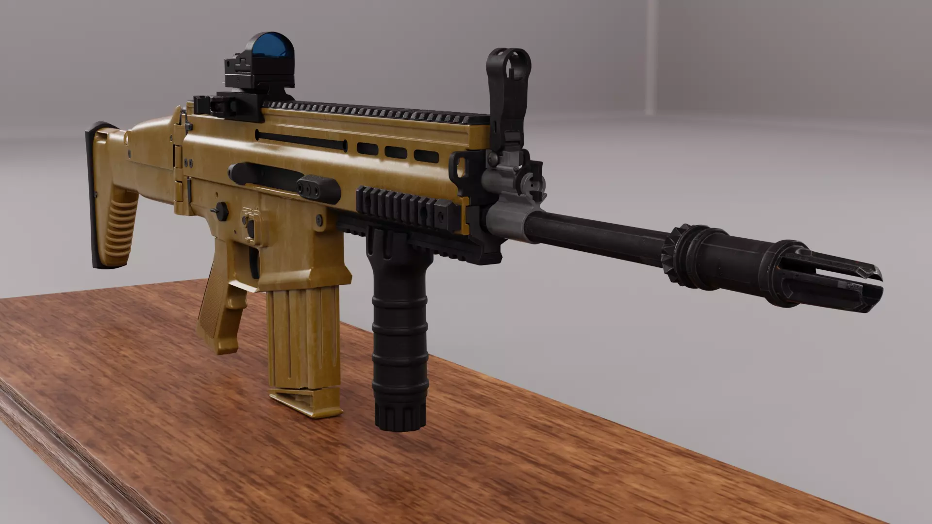 Scar-H rifle 3D model_0