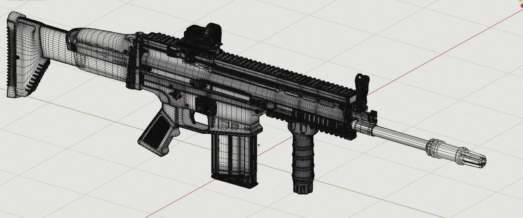 Scar-H rifle 3D model_7