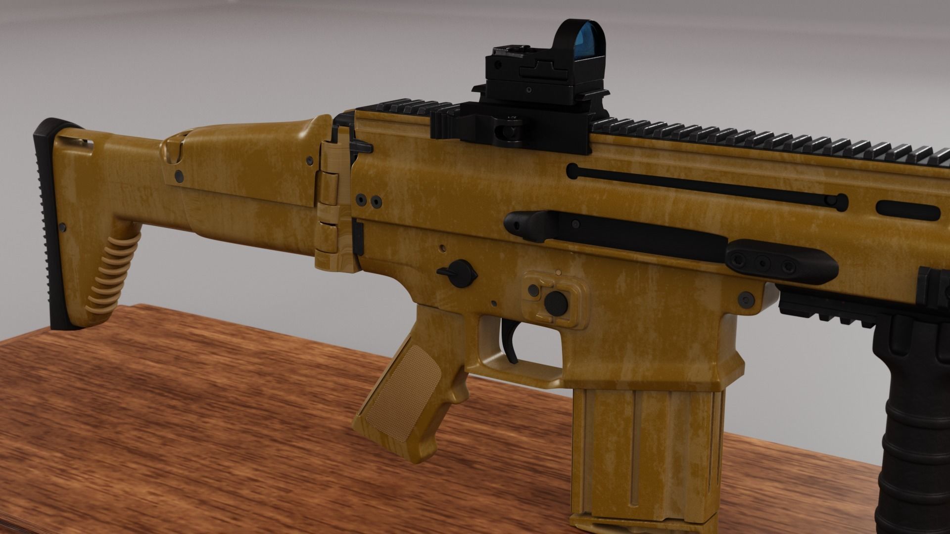 Scar-H rifle 3D model_3