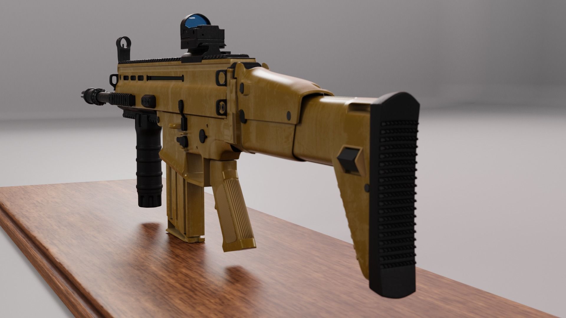 Scar-H rifle 3D model_2