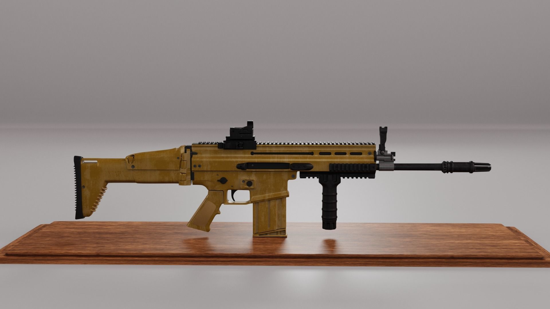 Scar-H rifle 3D model_6