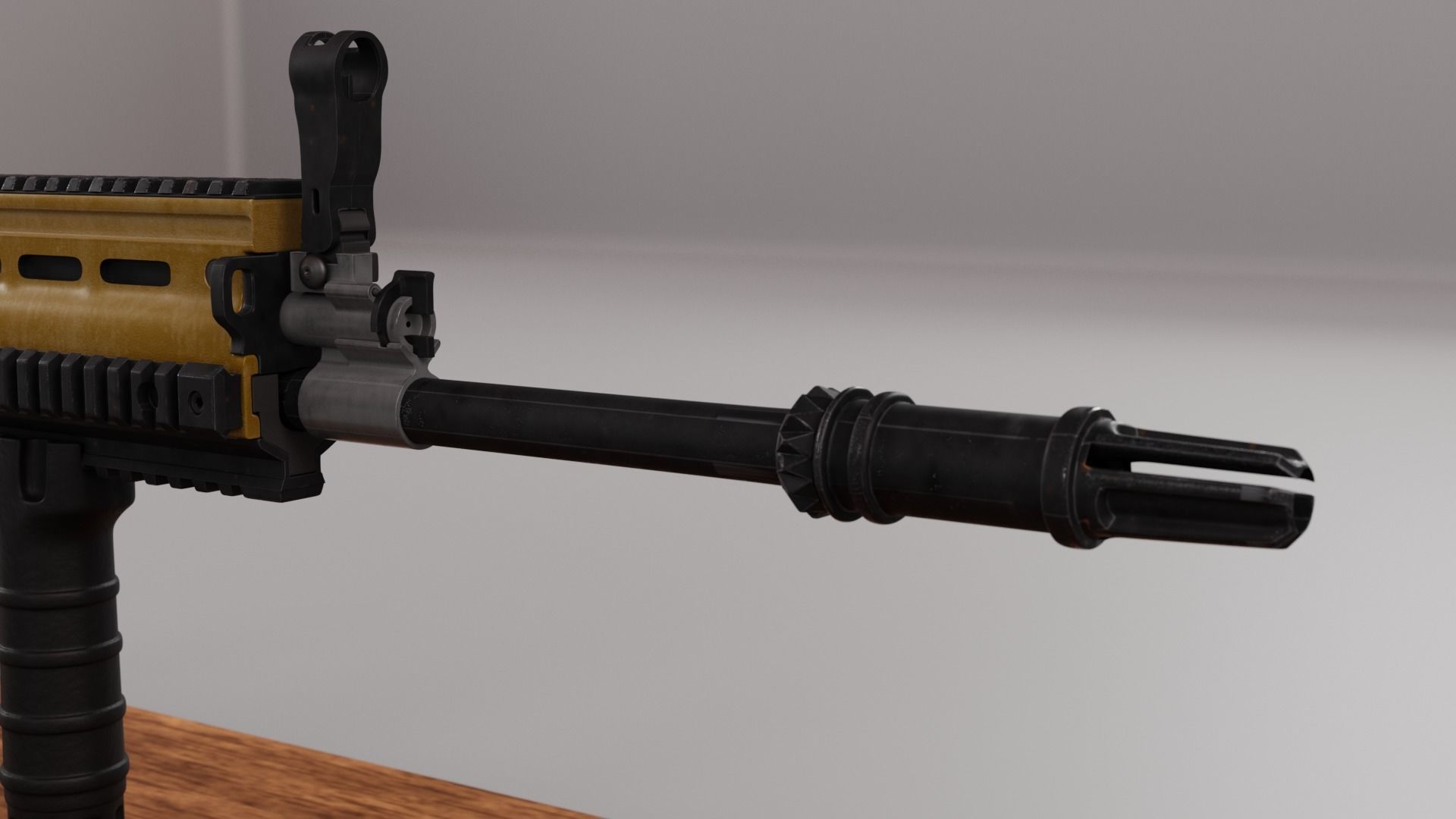 Scar-H rifle 3D model_1