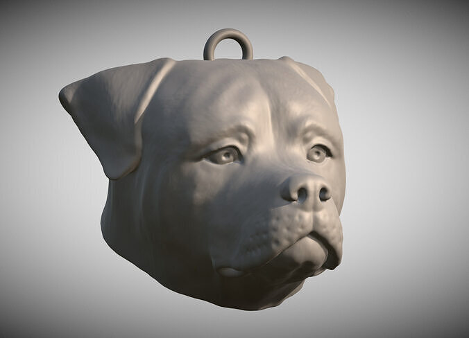 Rottweiler head key ring for 3D printing 3D print model