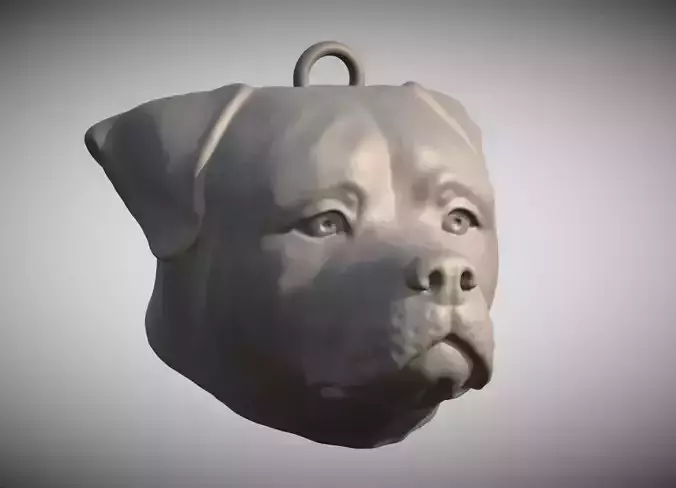 Rottweiler head key ring for 3D printing 3D print model