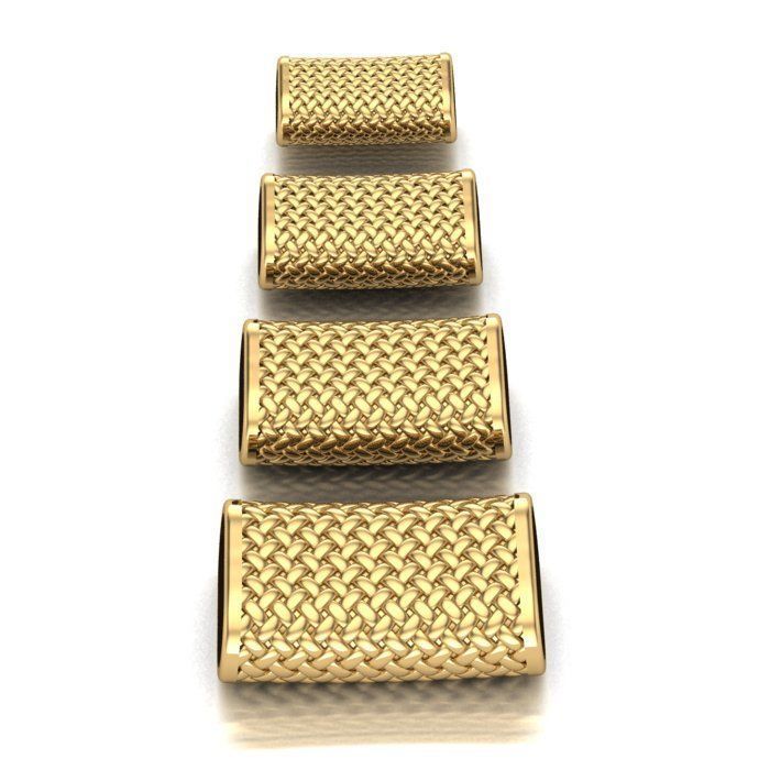 CHARMS three gold woven bracelets 3D print model_2