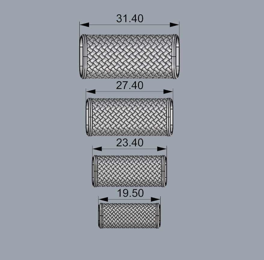 CHARMS three gold braided straps 3D print model_4