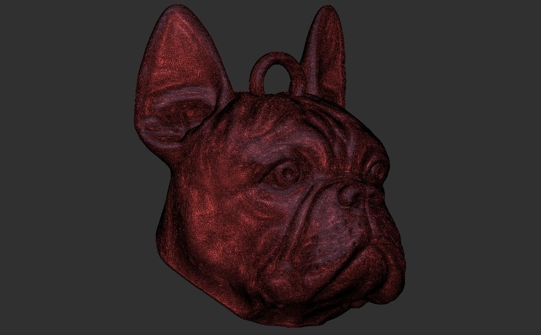 French Bulldog head key ring for 3D printing 3D print model_17