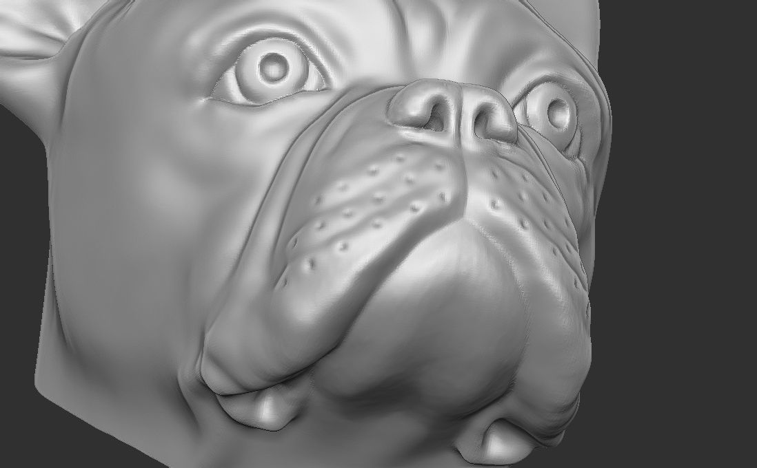 French Bulldog head key ring for 3D printing 3D print model_8