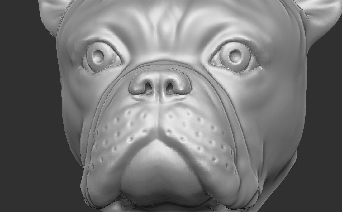 French Bulldog head key ring for 3D printing 3D print model_6