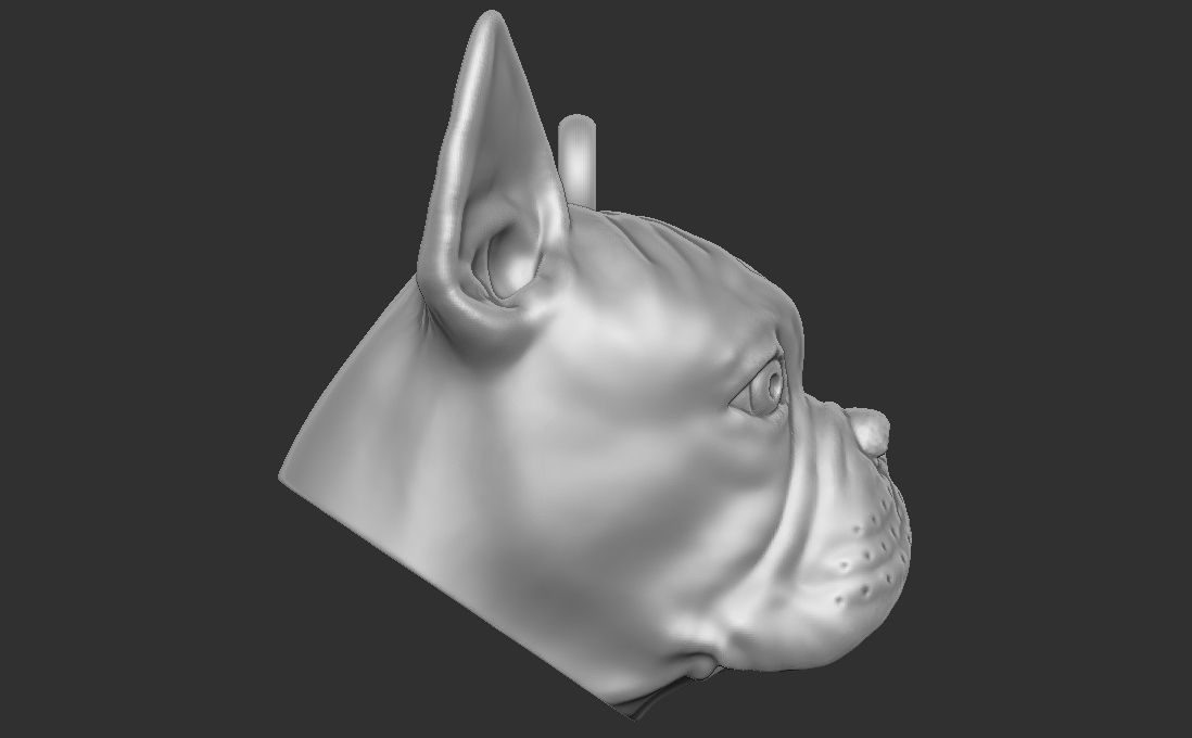 French Bulldog head key ring for 3D printing 3D print model_22