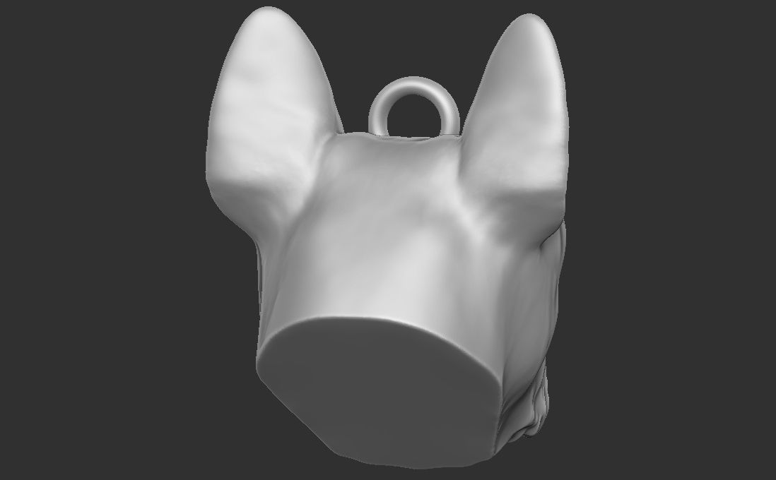 French Bulldog head key ring for 3D printing 3D print model_23
