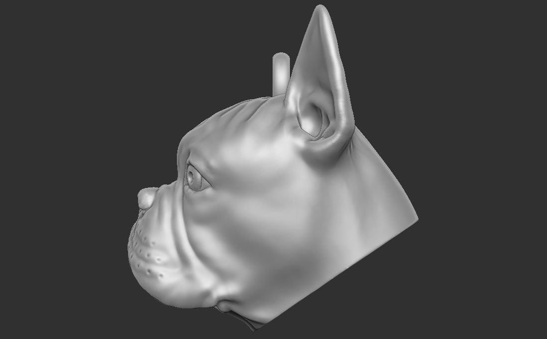 French Bulldog head key ring for 3D printing 3D print model_26