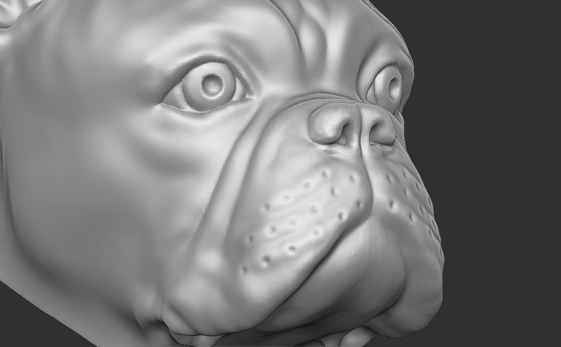 French Bulldog head key ring for 3D printing 3D print model_7