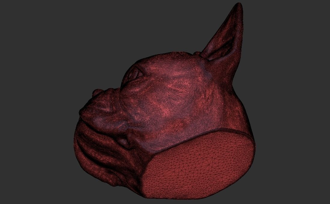 French Bulldog head key ring for 3D printing 3D print model_19