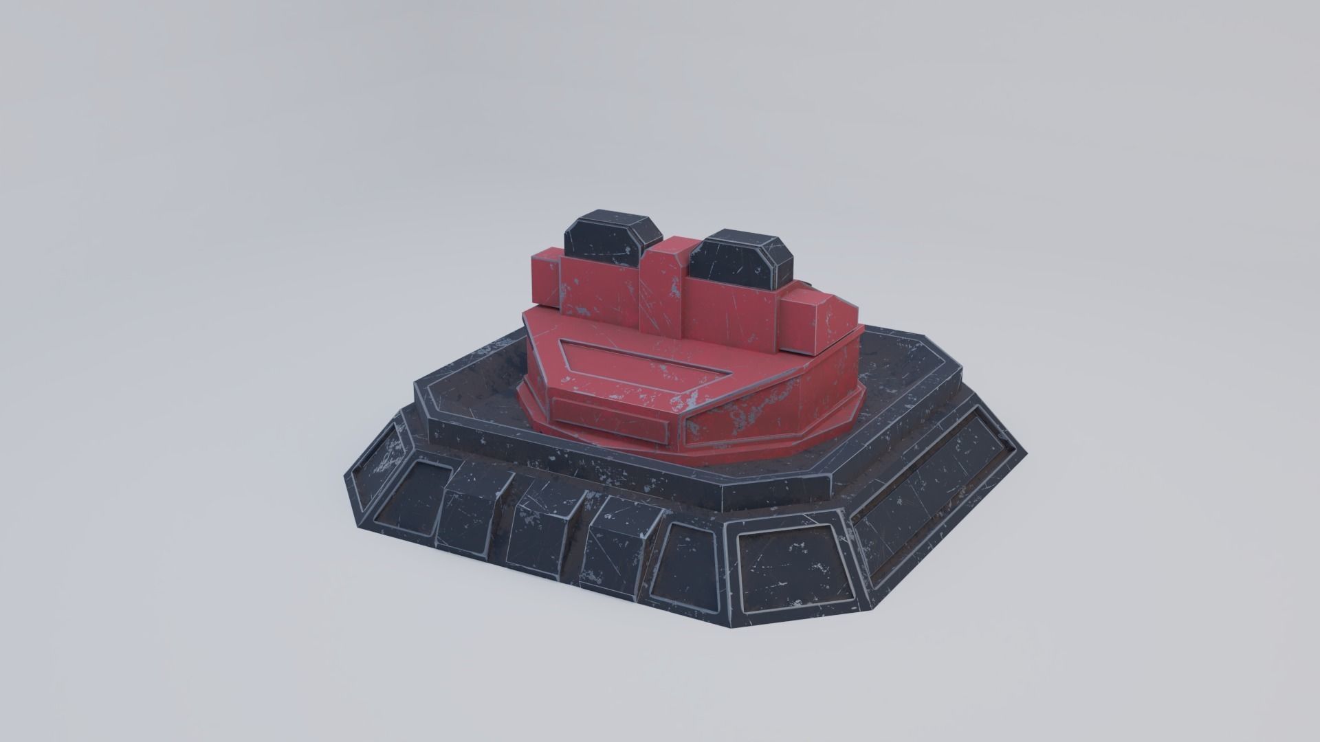 Missile Turret Low-poly 3D model_10