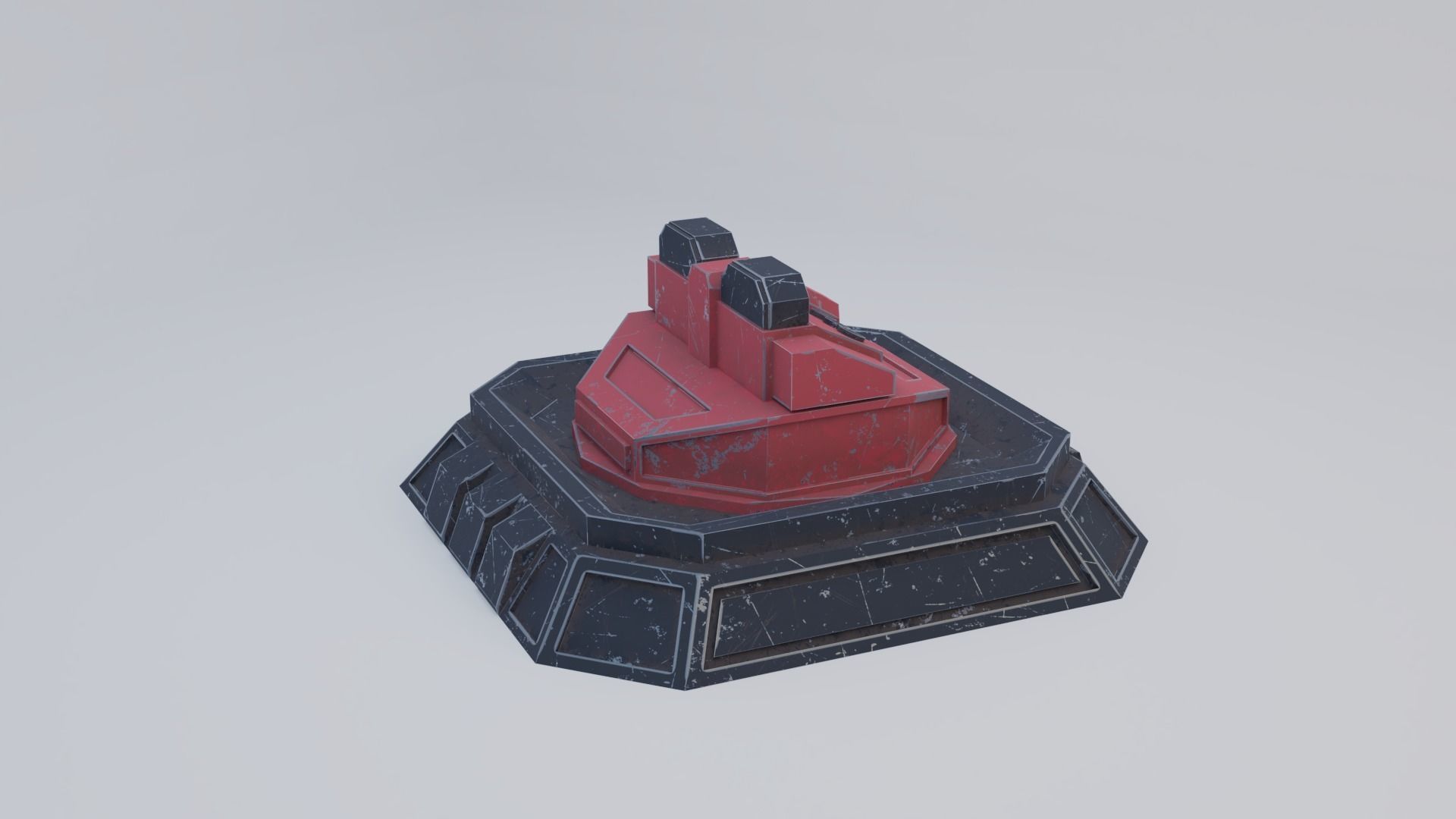 Missile Turret Low-poly 3D model_8