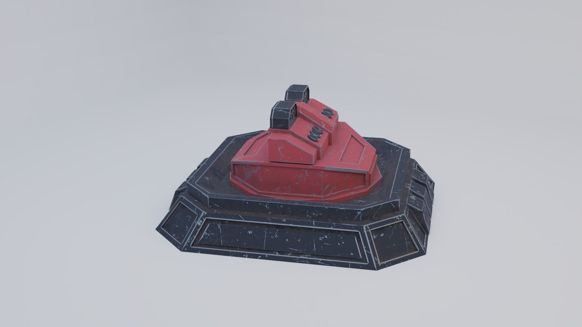 Missile Turret Low-poly 3D model_6
