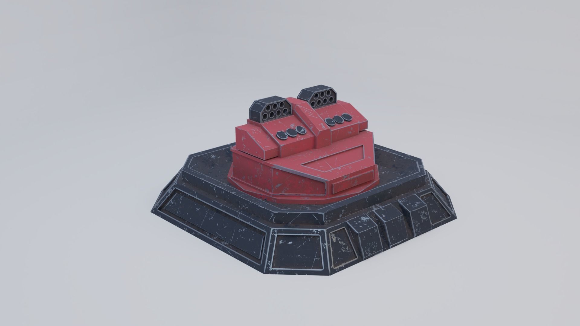 Missile Turret Low-poly 3D model_4