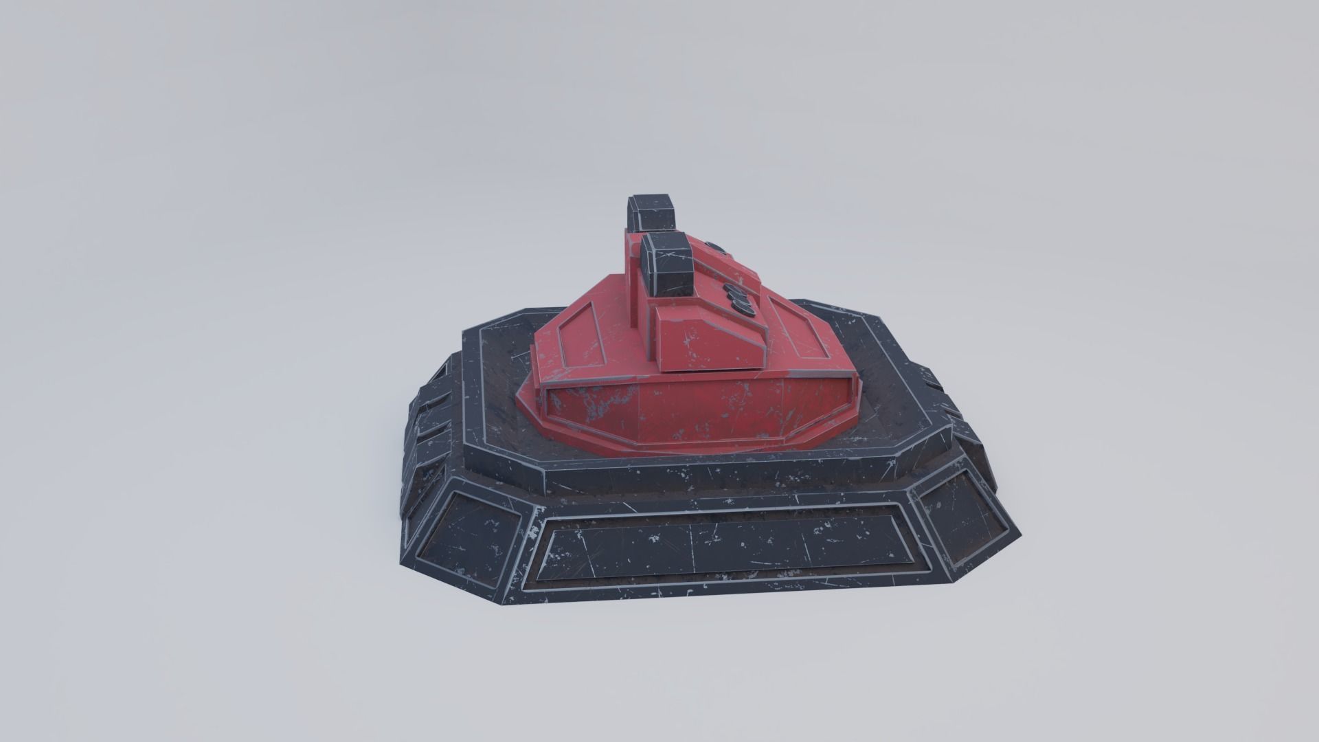 Missile Turret Low-poly 3D model_7