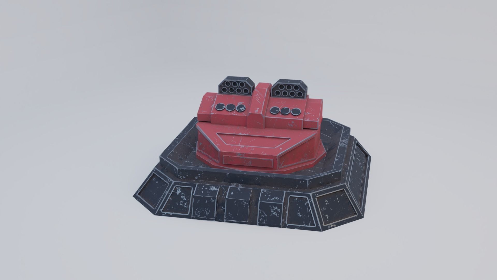 Missile Turret Low-poly 3D model_1