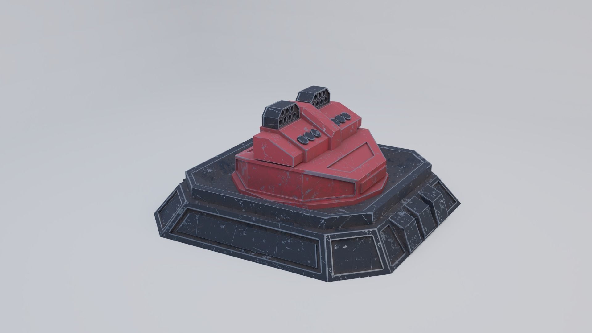 Missile Turret Low-poly 3D model_5