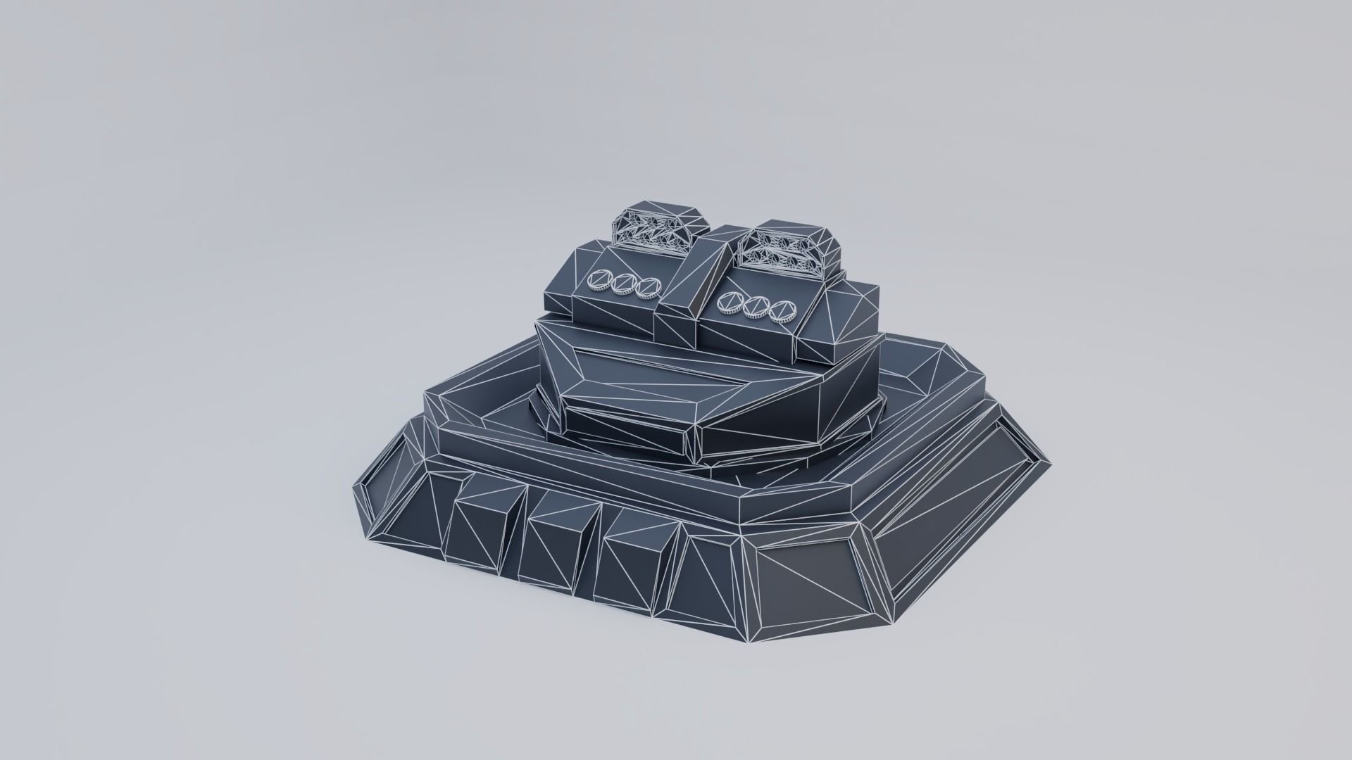 Missile Turret Low-poly 3D model_11