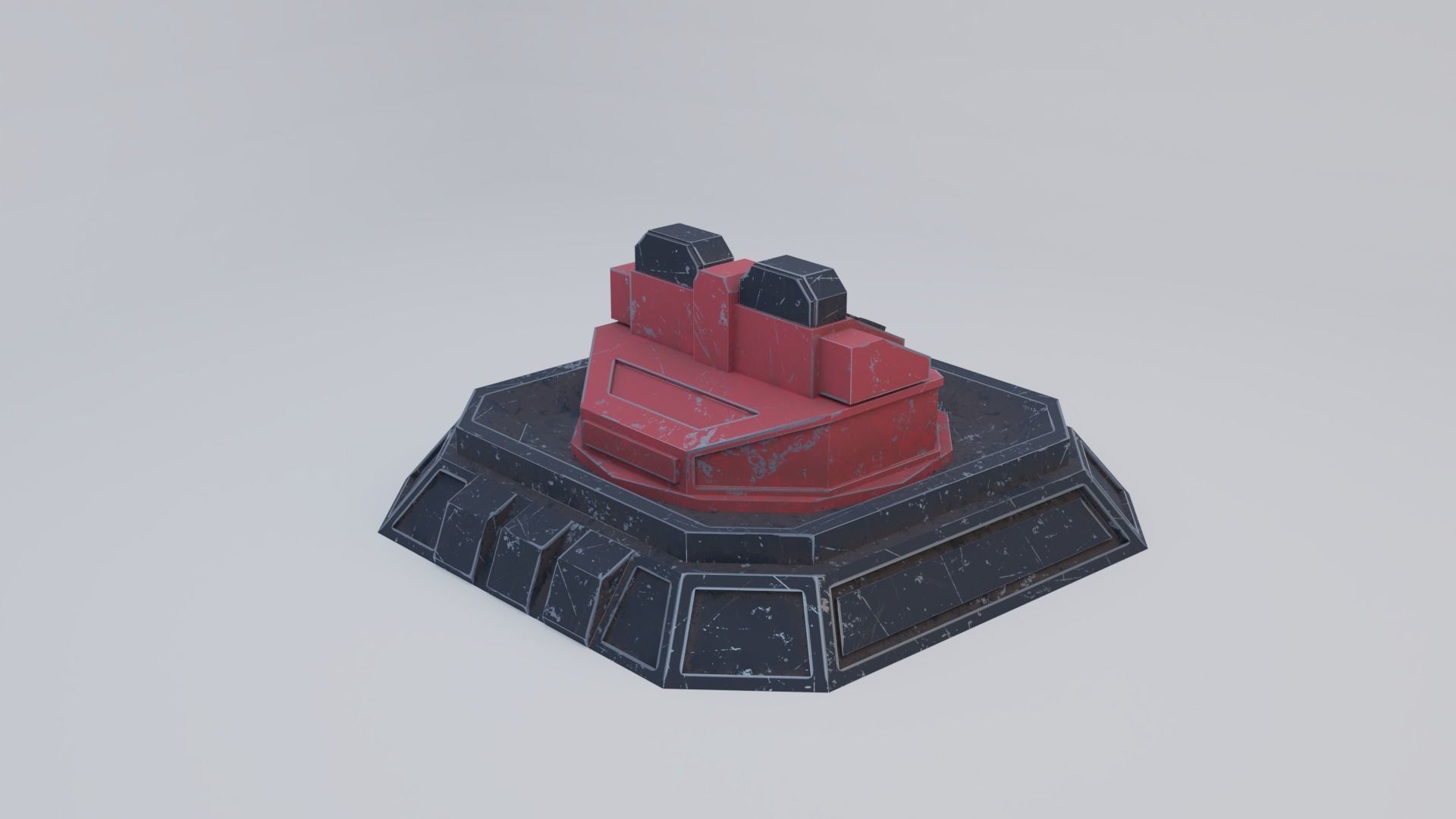 Missile Turret Low-poly 3D model_9