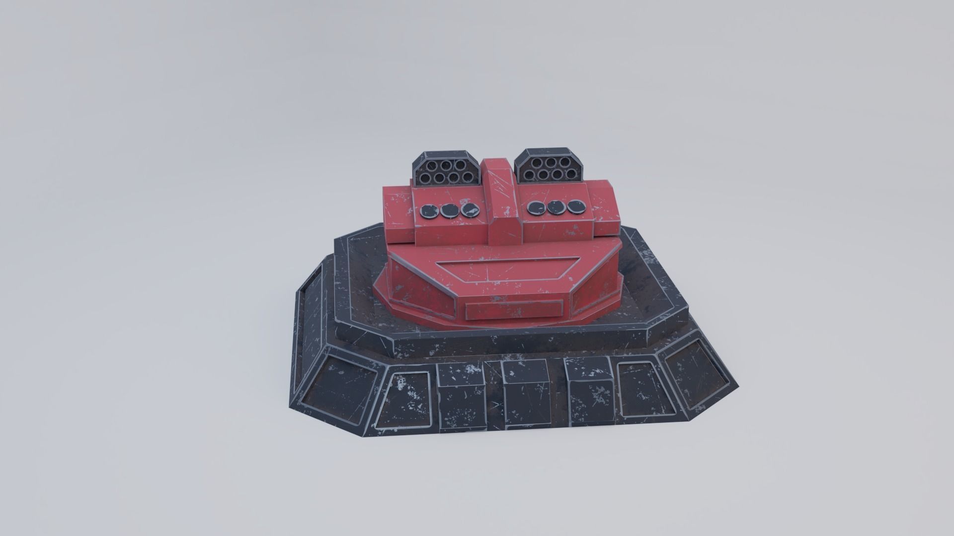 Missile Turret Low-poly 3D model_2