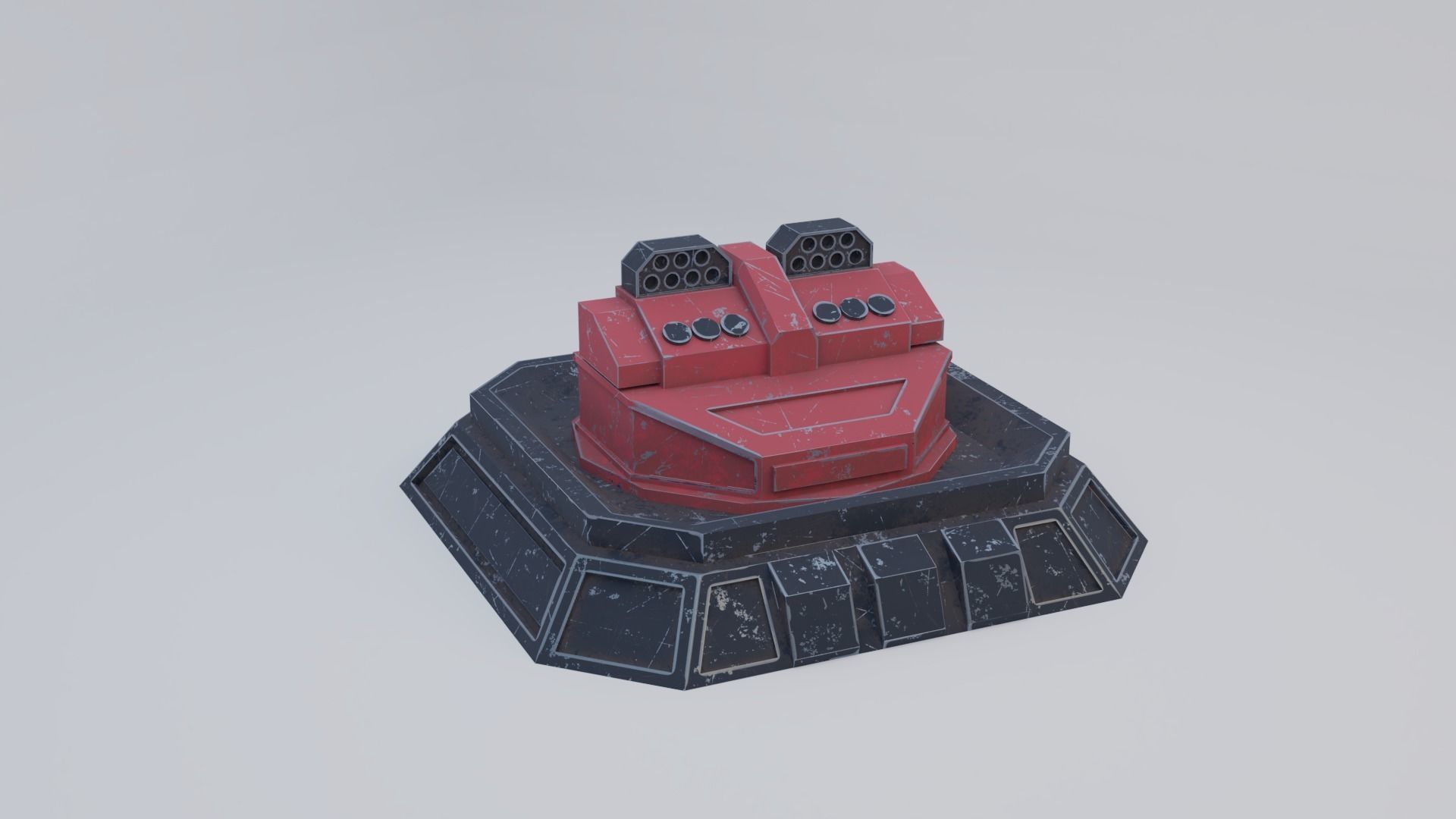 Missile Turret Low-poly 3D model_3