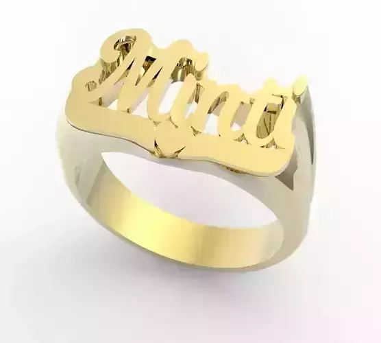 Minti name ring 3D print model