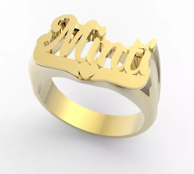 Minti name ring 3D print model_0