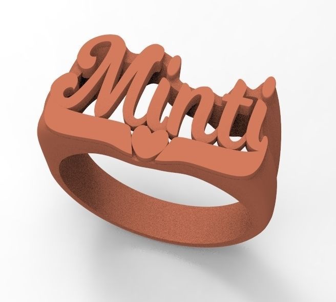 Minti name ring 3D print model_4